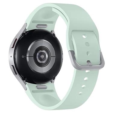 Imagem de Pulseira sem lacunas para Samsung Galaxy Watch 6/4/5/Pro 40mm 44mm/4 Classic 46mm 42mm 43mm 47mm Mulheres/Masculino, Acessório de Um Clique com Fivela em T Pulseira de Silicone Esportiva para Galaxy 5Pro Substituição de Pulso Correa Verde Oceano