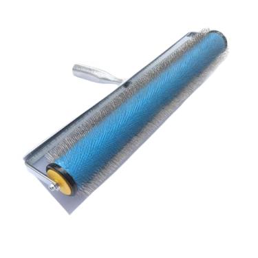 Imagem de Zycoutool Rolo composto de peneiramento cravado 50,8 cm x 2,5 cm remove bolha superfície lisa piso epóxi autonivelante aço inoxidável rolo de betonilha composto cravado