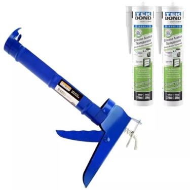 Imagem de Kit Aplicador de silicone fechado Starfer + 2 Silicone acético incolor Tekbond 256g