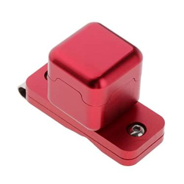 Imagem de Luzhengyang Mini suporte de giz de piscina portátil de liga de alumínio com clipe - estojo de peso - giz de fácil acesso - acessório de sinuca de bilhar - 3 cores disponíveis - vermelho