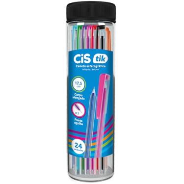Imagem de CIS TIK Squeeze Caneta Esferografica - 0.7 mm - com 24 unidades - cores Sortidas