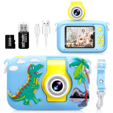 Imagem de Kids Camera with 180° Flip-Up Lens, 2.4inch HD IPS Screen Digital Camera for Kids with Unicorn Silicone Case, with 36GB SD Card