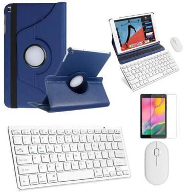 Imagem de Kit Capa 360 Azul Escuro / Teclado e Mouse branco e Película para Gala