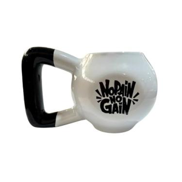 Imagem de Caneca Peso Branco Presente Cerâmica Xicara Criativa Academia Crossfit Personal Ketlebell Musculação