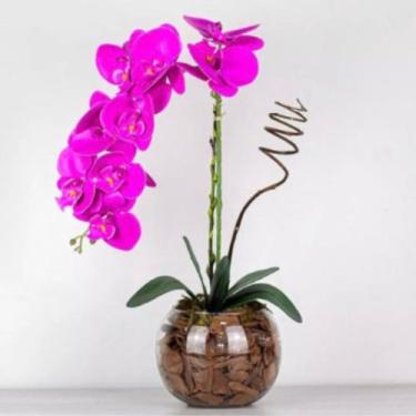 Imagem de Arranjo  Orquídea Silicone Artificial Em Vaso de Vidro Arranjo Decoraç