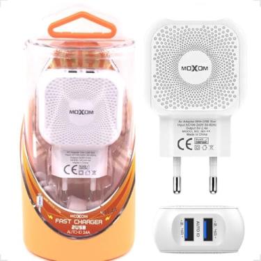 Imagem de Carregador Adaptador Turbo de Parede Para Celular Com 2 Saidas Usb 2.4a Com Cabo Moxum Kh-44 (MICRO USB)