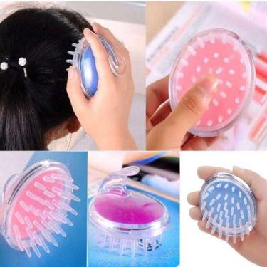 Imagem de Kit 3 Escovas Massageadoras De Cabelo Silicone Anti-coceira - oem