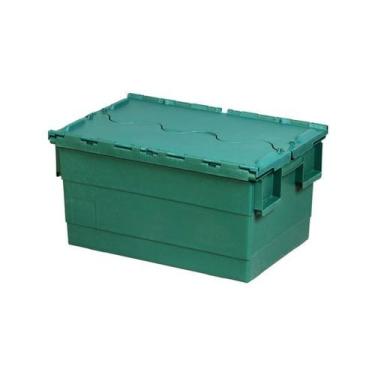 Imagem de Container plástico industrial verde 47 lt c/ trava  plasnew