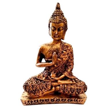 Imagem de Buda Hindu Iluminado Chakras Feng Shui Decor - Dourado Gold - Retrofen