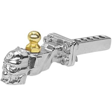 Imagem de ShareGoo Recetor de engate de reboque de metal para reboque para Traxxas TRX-4 90046 90047 SCX10 RC4WD D90 1/10 RC Crawler Gancho de para-choque traseiro de carro (prata)