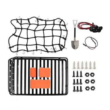 Imagem de Newzoll 1/10 RC Car Accessories Simulation Decorate 1 Metal Shovel 1 Roof Rack 1 Light Controller 1 Luggage Case 1 RC Crawler Elastic Luggage Net with Hook for Axial SCX10 CC01 TRX4
