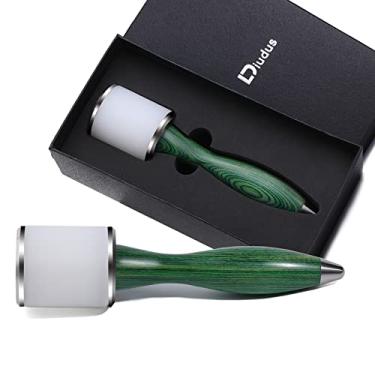 Imagem de DIUDUS Martelo de escultura de couro martelo de trabalho em couro Maul DIY Ferramenta de estampagem de martelo de couro com cabo de madeira de cabeça reta de nylon para trabalho em couro