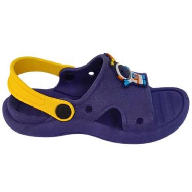 Imagem de Papete Chinelo Infantil Masculino Sandália Menino Verão Astronauta Pre