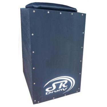 Imagem de Cajon Profissional Inclinado Acústico SR Drums, LOGO PRETO
