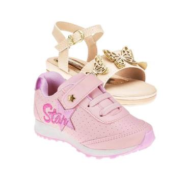 Imagem de Papete de Menina e Tênis Infantil - KIT 2 PARES Tam 23 ao 34 - sapatin