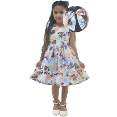 Imagem de Vestido Moana 2 Mini Diva + Enfeite de Cabelo - Moderna Meninas, Creme