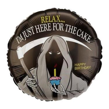 Imagem de Balão de Festa Metalizado 18" 46cm - Redondo Grim Reaper - 1 unidade -