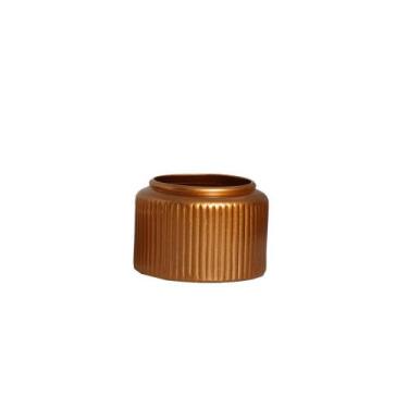 Imagem de Cachepot Decorativo em Cerâmica Home Modelo Waves P Dourado - Sara Dec