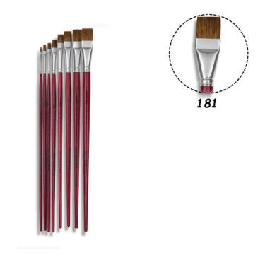 Imagem de 9 Pincel Tigre 181 Chato Pelô Orelha de Boi N. do 0 Ao 16