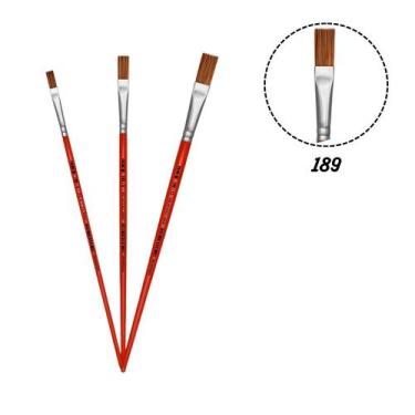 Imagem de 3 Pincel Tigre 189 Chato Orelha de Boi N. 04,08,12