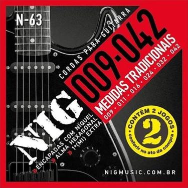 Imagem de Encordoamento Guitarra 009 NIG Kit Com 2 2N63