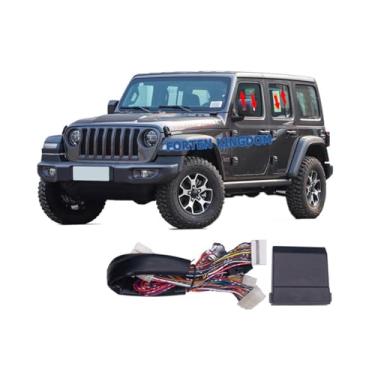 Imagem de Forten Kingdom Kit de dispositivo de módulo de sistema de enrolamento para janela de carro com controle remoto automático para Jeep Wrangler 2018-2022 acessórios (2 automáticos)