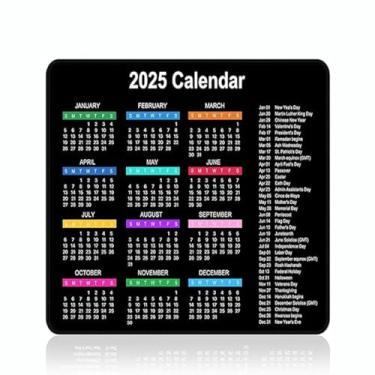 Imagem de 1 mouse pad calendário 2025, mouse pad com base de borracha antiderrapante, mousepad impermeável com bordas costuradas, mouse pads para computadores, laptop, jogos, escritório e casa, 24 x 19,8 cm,