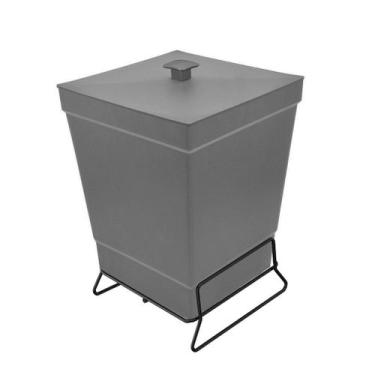 Imagem de Lixeira para Banheiro de Plástico com Suporte Apoio Black - Stolf, Cin