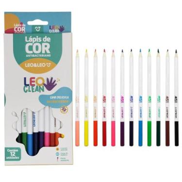 Imagem de Lápis De Cor Antibacteriano Escolar LEO&LEO 12 Cores - Leonora