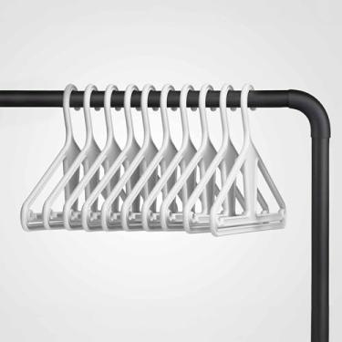 Imagem de Kangaroo™ Cabide de alta resistência 100% reciclado, calça, camisa, terno, casaco – patenteado, resistente, antiderrapante, cabide – Inclui hacks, dicas, truques – Feito nos EUA (Oatmilk 10 unidades)