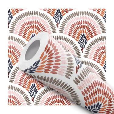 Imagem de Papel De Parede Adesivo Lavável Geométrico Retângulo Bege Cinza Quarto