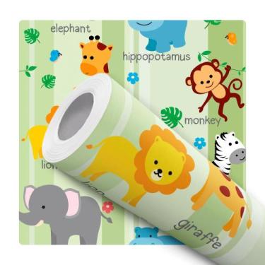 Imagem de Papel de Parede Vinílico Safari Animais Quarto               - Dk Deco