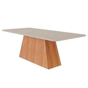 Imagem de Mesa Retangular Tampo de Vidro para Sala de Jantar 210 cm Helena Cimol