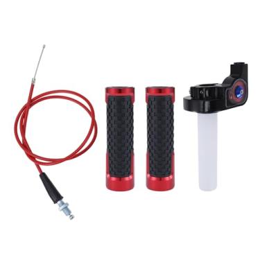 Imagem de REPAIROCK Kit de capa para manoplas de motocicleta 22 mm 15/40.6 cm 24 mm kit de capas de guidão de borracha de liga de alumínio para motocicleta, scooter, bicicleta, quadriciclo, vermelho, 1 conjunto