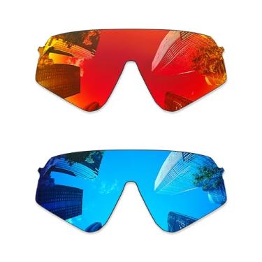 Imagem de Combine8 2 peças de lentes de substituição ploarizadas para óculos de sol Oakley Sutro Lite Sweep OO9465 - vermelho fogo + azul gelo