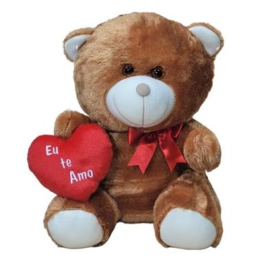 Imagem de Ursinho Apaixonado De Pelúcia Com Coração 30cm Eu Te Amo - RG Shops Ur