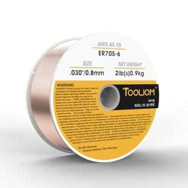 Imagem de TOOLIOM ER70S-6 0,030" (0,8 mm) Fio de solda sólido MIG de aço suave em carretel de 900 g compatível com TL-200M TL-250M Pro