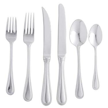 Imagem de Conjunto de talheres Euro Bead' 77 peças prata metal aço inoxidável