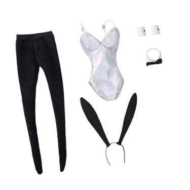 Imagem de menolana Fantasia de coelhinha em miniatura em escala 1:6, traje de anime, roupas casuais, conjunto de meias-calças para bonecos de ação de 12''