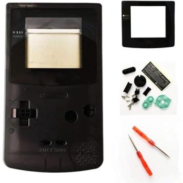 Imagem de Ambertown Capa de substituição de invólucro completo para Nintendo Gameboy Color GBC (preto transparente)