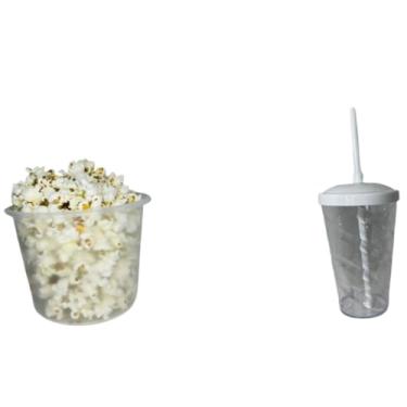 Imagem de Kit Cinema 25 Balde 1,5l Pipoca + 25 Twister Colorido 400ml (TRANSPARENTE)