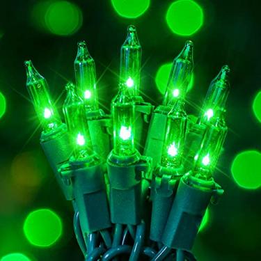 Imagem de Hopolon Mini Luzes De Corda Para O Dia São Patrício, Pacote Com 2 Lâmpadas Incandescentes 50 Unidades, 4 Metros, À Prova D'Água, Fada Verdes, Plug-In Decoração Natal Em Ambientes Internos E Externos