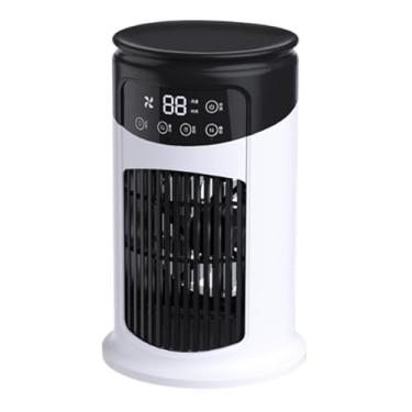 Imagem de Wswqop Ar condicionado portátil USB Cooler com luz 6 velocidades de vento pequeno ventilador de ar condicionado silencioso umidificador para sala de mesa