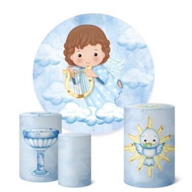 Imagem de Trio Capas Cilindro + Painel Redondo 1,50m Batizado - Fadrix, K1BTZ008