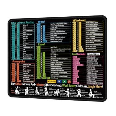 Imagem de Tapete de mouse compacto com atalho mestre - Essencial Excel, Word, PowerPoint e Windows para eficiência de escritório, antiderrapante, tapete de mesa à prova d'água para pequenos espaços, iniciantes