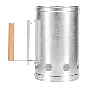 Imagem de FashionCha Acendedor de Chaminé para Churrasco com Cabo de Madeira Resistente, Balde de Fogo para E Festa No Jardim