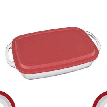 Imagem de Travessa De Vidro Retangular Marinex Tampa Assadeira 3.5l Nadir, Trans