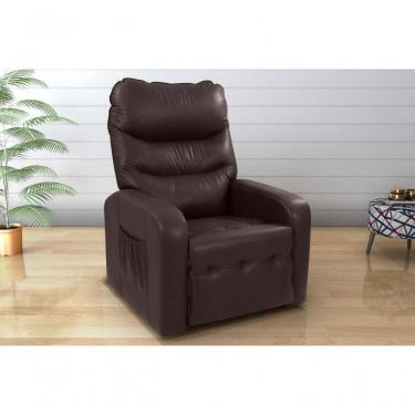 Imagem de Poltrona Do Papai Reclinável Confortavél Punto Matrix Sintetico Marrom
