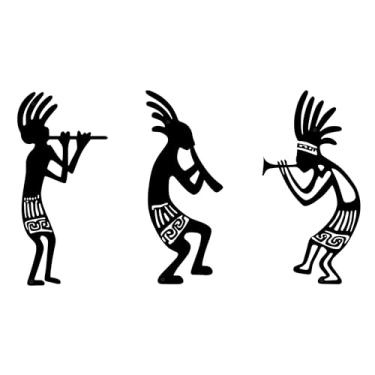 Imagem de 3 estilos Kokopelli decoração de parede metal sudoeste arte de parede ocidental nativo americano kokopelli decoração externa para pátio jardim interior