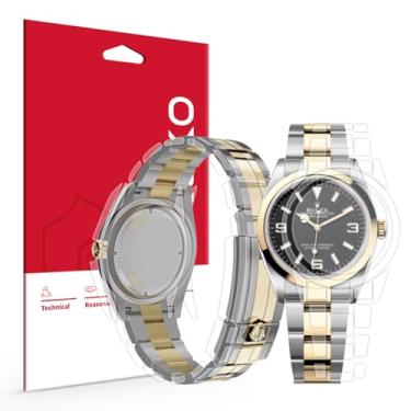Imagem de skoko [1 conjunto completo de película de proteção do corpo compatível com Rolex Explorer 36 mm Ref. 124270 124273, pele clara brilhante, cobertura total, anti-queda, peças extras para áreas